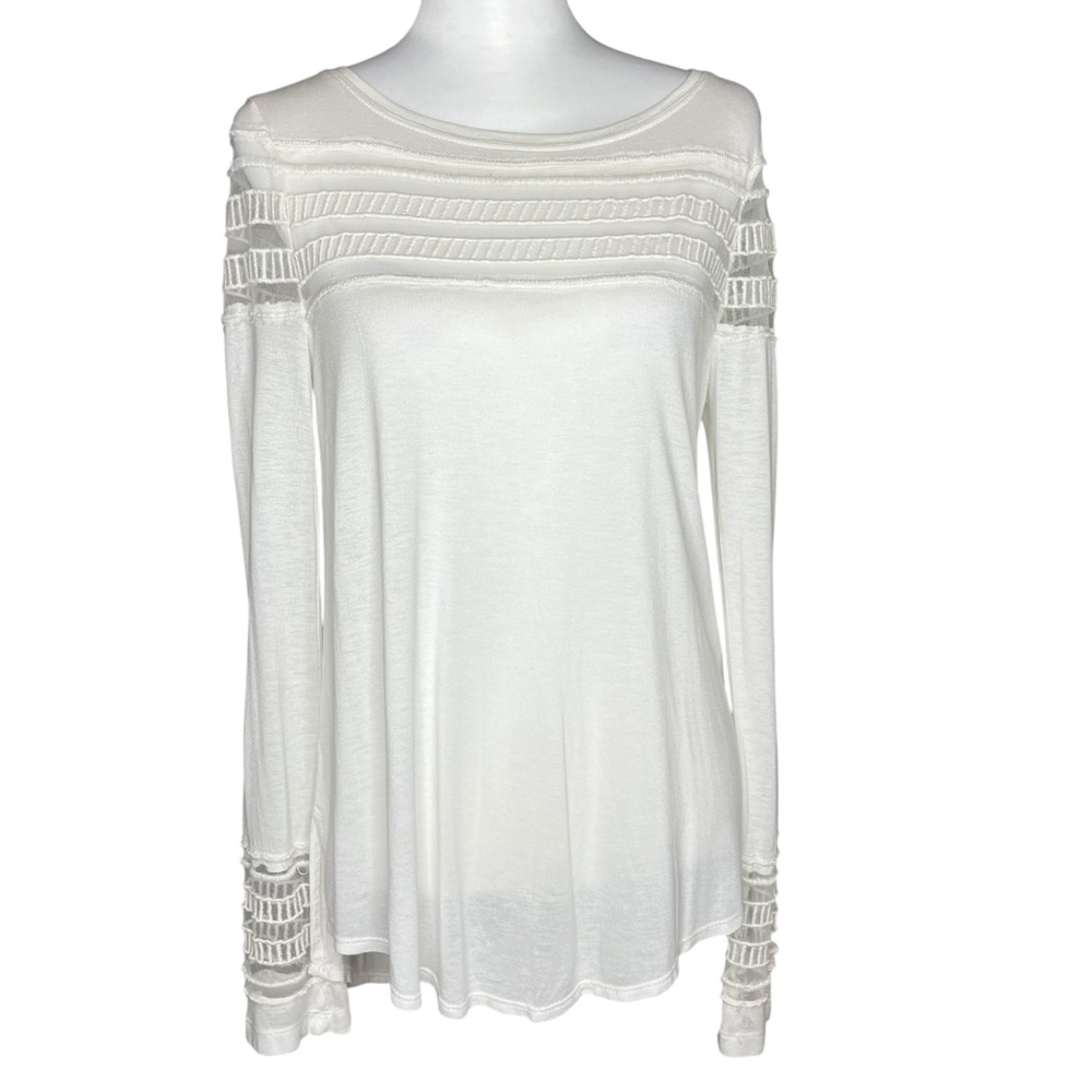 Free People White Long Sleeve Blouse Size XS
